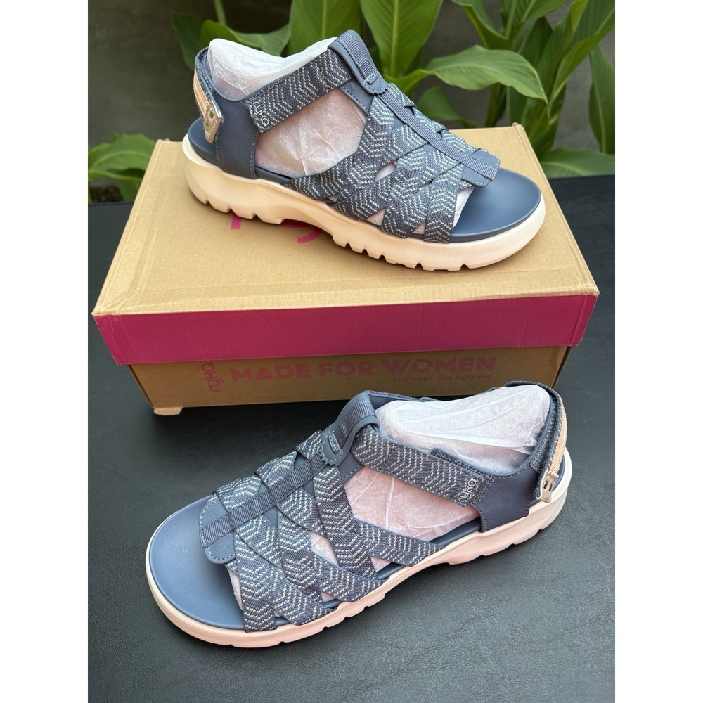 Ryka Women's Blissful Fisherman Sandal Stone Blue 9.5M NIB